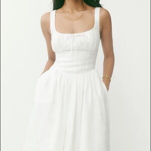 Reformation Balia Linen Dress-White